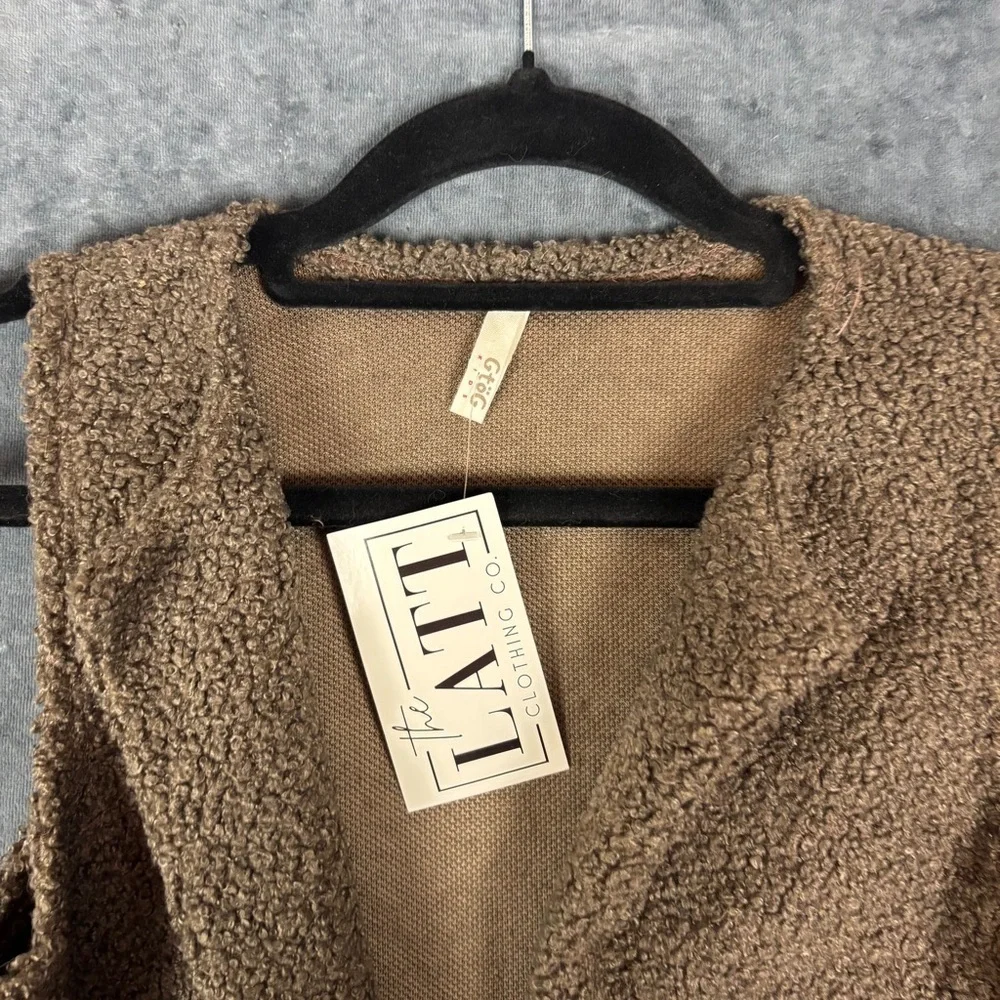 NWT Boutique brand GTOG Kids The Latt Classic Brown Teddy Bear vest Sz M/L